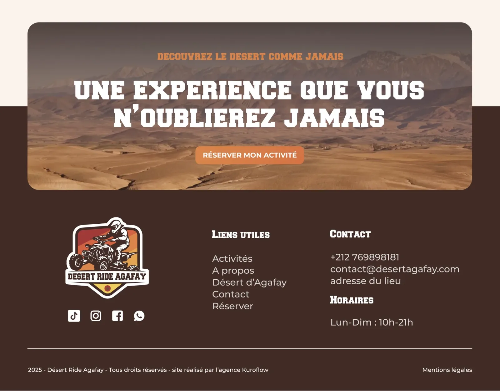 Desert Ride Agafay, capture sur ordinateur