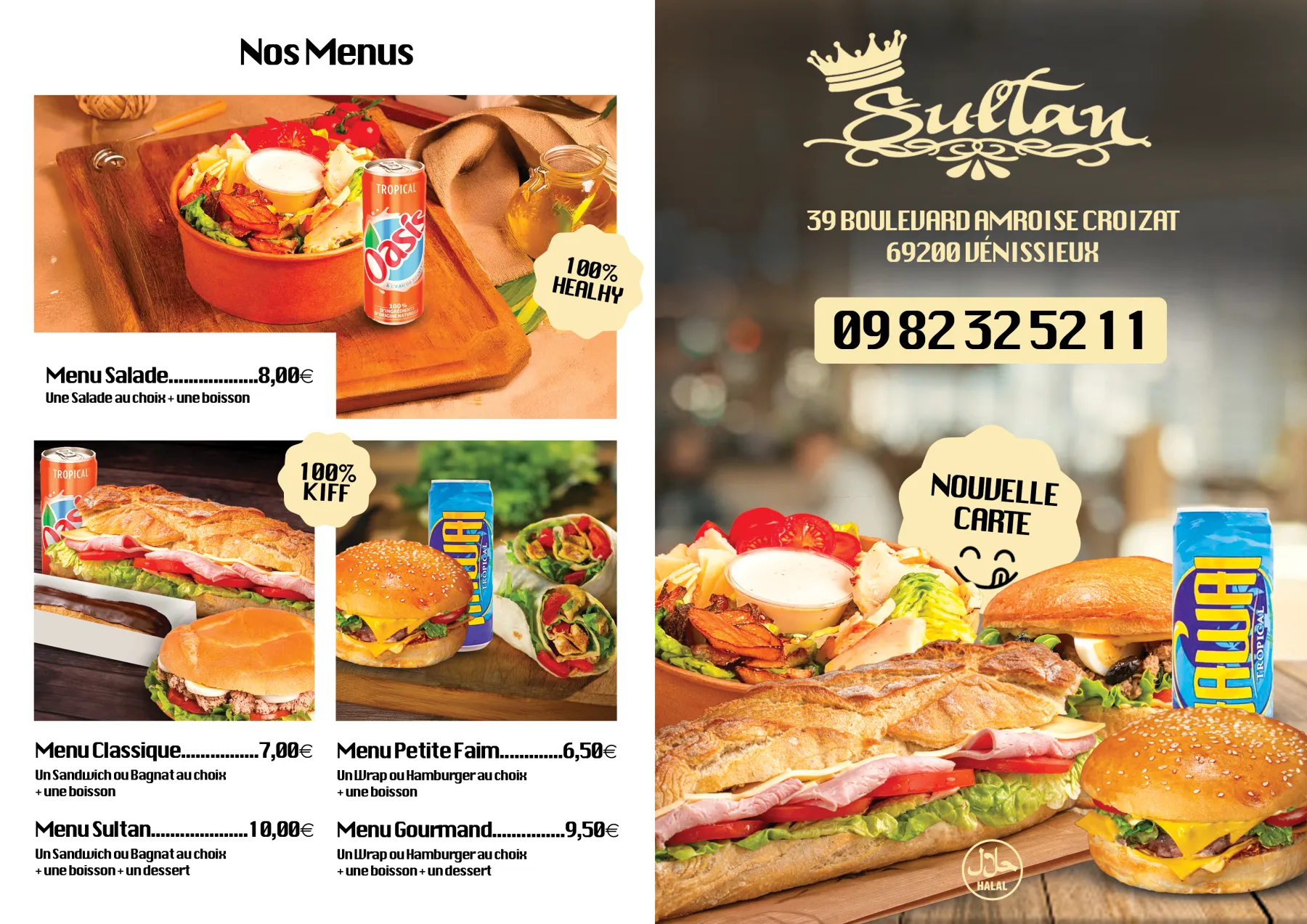 Flyer A5 plié, couverture et dernière page